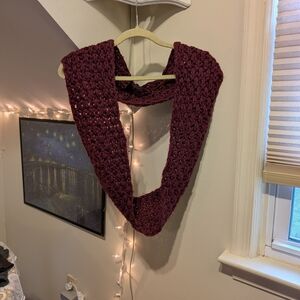 H&M Infinity Deep Purple Plum Eggplant Knit Scarf Shawl Wrap